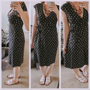 J crew dainty floral print midi wrap dress small
